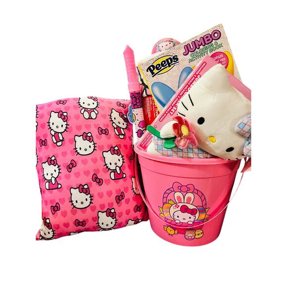 Hello kitty Easter bundle basket, soft and adorable pink unicorn throw 50 x 70 - Picture 8 of 8